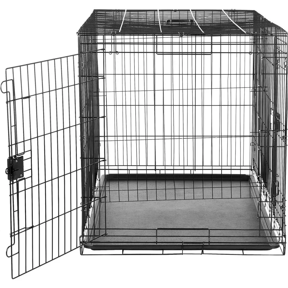 Wire Double Door Dog Crate 48x30x32.5in